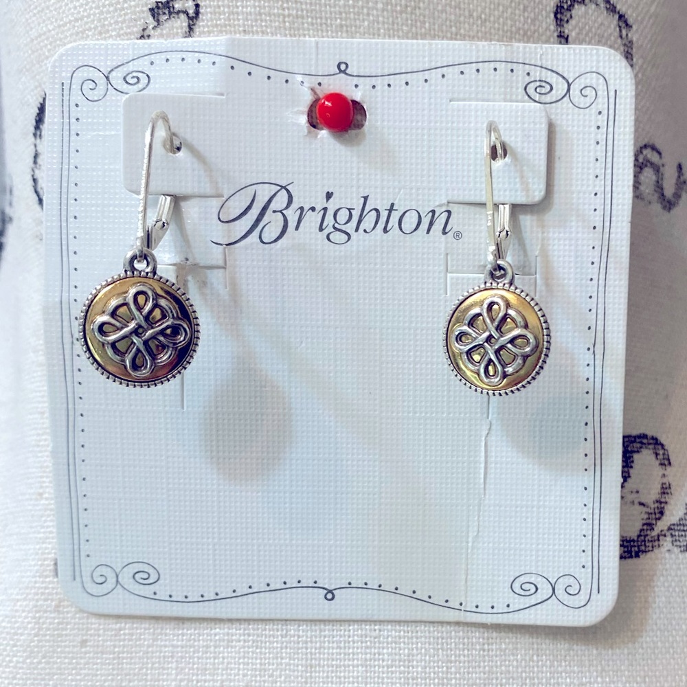Brighton Interlok Noir Two Tone Leverback Earrings